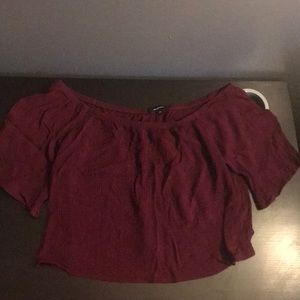 Burgundy off the shoulder top